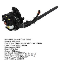 Commercial Gas Powered Backpack Leaf Blower 2 Stroke 52CC Lawn Blower 550 CFM