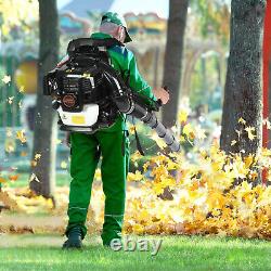 Commercial Gas Powered Backpack Leaf Blower 2 Stroke 63CC 650CFM Snow Blowing