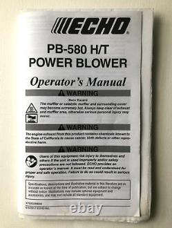 Echo PB-580 H/T Power Blower, 58.2 CC, Used last fall only