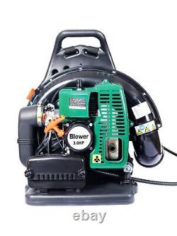 GAS 63.3cc, 2-STROKE BACKPACK LEAF BLOWER, 3.6HP 750CFM