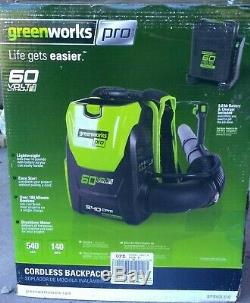 GreenWorks 60-Volt 60V Li-ion 140-MPH Electric Backpack Leaf Blower