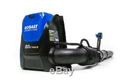 Kobalt 80 Volt 580 CFM 145 MPH Cordless Electric Backpack Leaf Blower Tool Only
