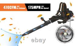 LawnMaster No-Pull Backpack Leaf Blower 31cc 2-Cycle Engine, 470CFM, 175MPH