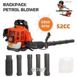 Leaf Blower 52CC 2-Stroke Backpack Gas Powered Leaf Blower 550 CFM Wind Speed