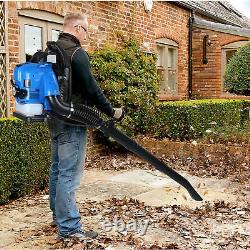 Leaf Blower, 75.6CC Gas Powered Backpack Leaf Blower, 4-Stroke Snow Blower(Blue)