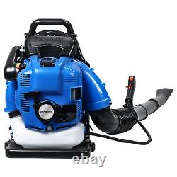 Leaf Blower, 75.6CC Gas Powered Backpack Leaf Blower, 4-Stroke Snow Blower(Blue)