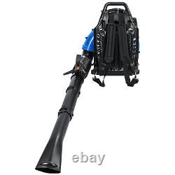 Leaf Blower, 75.6CC Gas Powered Backpack Leaf Blower, 4-Stroke Snow Blower(Blue)