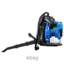 Leaf Blower, 75.6CC Gas Powered Backpack Leaf Blower, 4-Stroke Snow Blower(Blue)