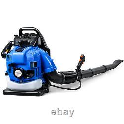 Leaf Blower, 75.6CC Gas Powered Backpack Leaf Blower, 4-Stroke Snow Blower(Blue)