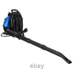 Leaf Blower, 75.6CC Gas Powered Backpack Leaf Blower, 4-Stroke Snow Blower(Blue)