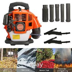 Leaf Blower Backpack Gas Powered Dust Blower 52 Cubic Centimeter Adjustable Tube