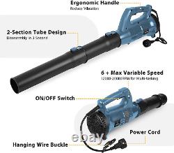 Leaf Blower, Lawn Blower Electric with 6+Max Variable Speeds, Quick Installation