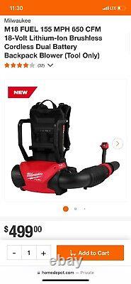 Milwaukee 3009-20 M18 FUEL 18V Dual Battery Backpack Blower Bare Tool