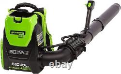 NEW Greenworks Pro 80V 180 MPH / 610 CFM Brushless Cordless Backpack Leaf Blower