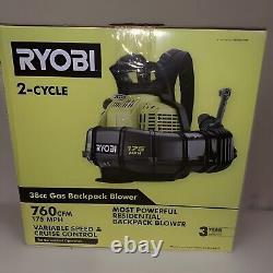 NEW Ryobi RY38BP 175 MPH 760 CFM 2 Cycle Backpack Blower