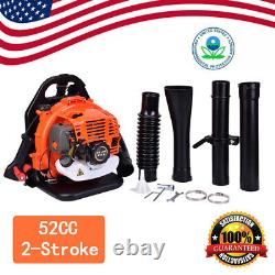 New 3.2HP 52CC 2Stroke Gas Leaf Backpack Blower Power Debris with Padded Harness