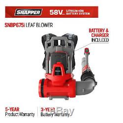 New & Sealed Snapper 58V 5.2Ah Battery 675 CFM Cordless Backpack Leaf Blower