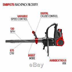 New Snapper 58V 5.2ah Battery 675 CFM Cordless Backpack Leaf Blower Fast Ship