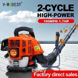 Powerful Backpack Blower Gas Leaf Blower 43cc 2-Stroke 550CFM 190MPH 1.7HP