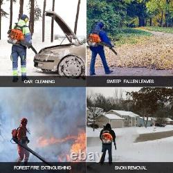 Powerful Backpack Blower Gas Leaf Blower 43cc 2-Stroke 550CFM 190MPH 1.7HP