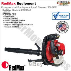RedMax Commercial Backpack Leaf Blower 75.6CC, Hand Throttle / EBZ8500