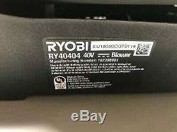 Ryobi 40V BRUSHLESS 625 CFM BACKPACK LEAF BLOWER RY40404 C567 LOT 0938
