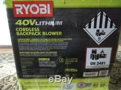 Ryobi 40v Cordless Battery Powered Backpack 40v Leaf Blower 145 Mph Tool Only