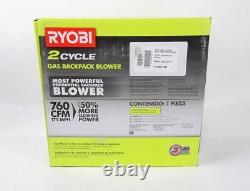 Ryobi RY38BP 175 MPH 760 CFM 2 Cycle Backpack Blower