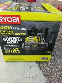 Ryobi Ry40440 145 MPH 625 CFM 40v Backpack Blower 5ah battery and charger incl