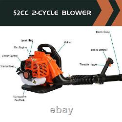 US Backpack Leaf Blower Gas Powered Snow Blower Set 550CFM 52CC 2-Stroke 230MPH