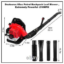 USA Backpack Leaf Blower 65cc 2-Cycle Gas Powered Grass Yard Padded Strap